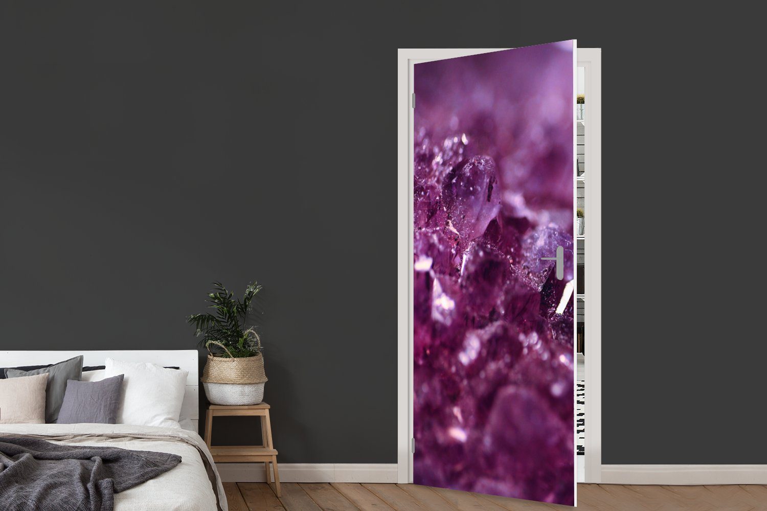 MuchoWow Türtapete Nahaufnahme eines cm Tür, Amethysten, St), Fototapete (1 Matt, 75x205 Türaufkleber, für bedruckt, violetten