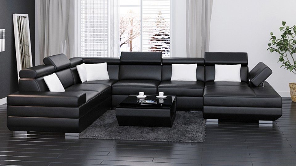 JVmoebel Ecksofa, Ledersofa Sofa Couch Wohnlandschaft Ecksofa Design Modern Sofa | Ecksofas
