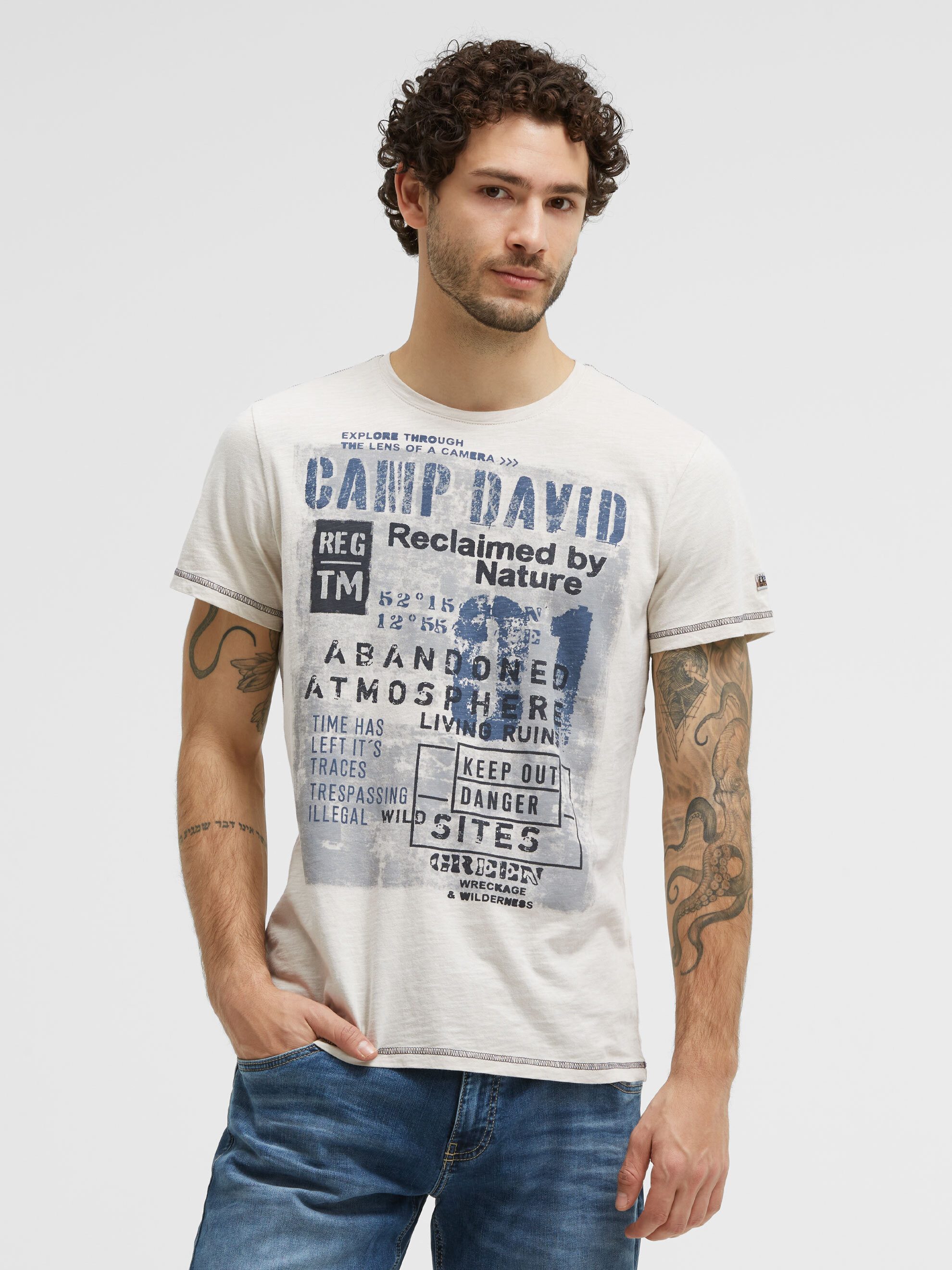 CAMP DAVID Rundhalsshirt aus Baumwolle