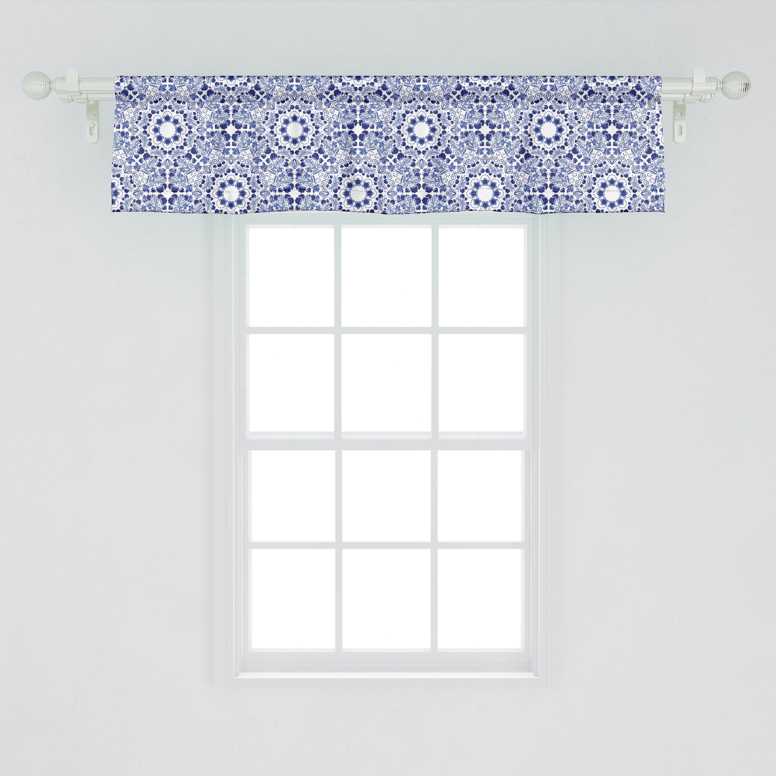 Dekor Stangentasche, Küche Vorhang mit für Boho Abakuhaus, Volant Oriental Scheibengardine Schlafzimmer Microfaser, Arabeske