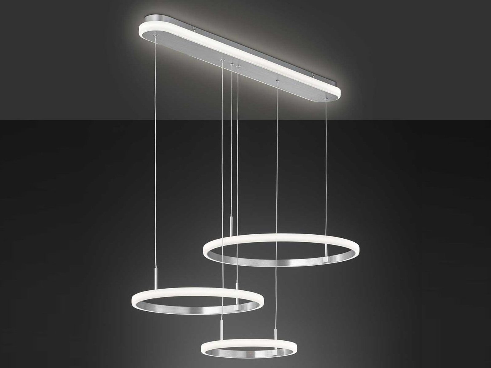 WOFI LED Pendelleuchte, Dimmer, LED fest integriert, Warmweiß, Esstisch  dimmbar, große Ring Wohnzimmer-Lampen hängend, Breite 87,5cm
