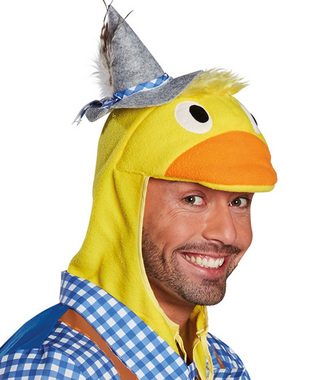 Karneval-Klamotten Kostüm Junggesellenabschied JGA Ente Herrenkostüm, mit angenähte Kapuze mit Augen, Entenschnabel und Tirolerhut