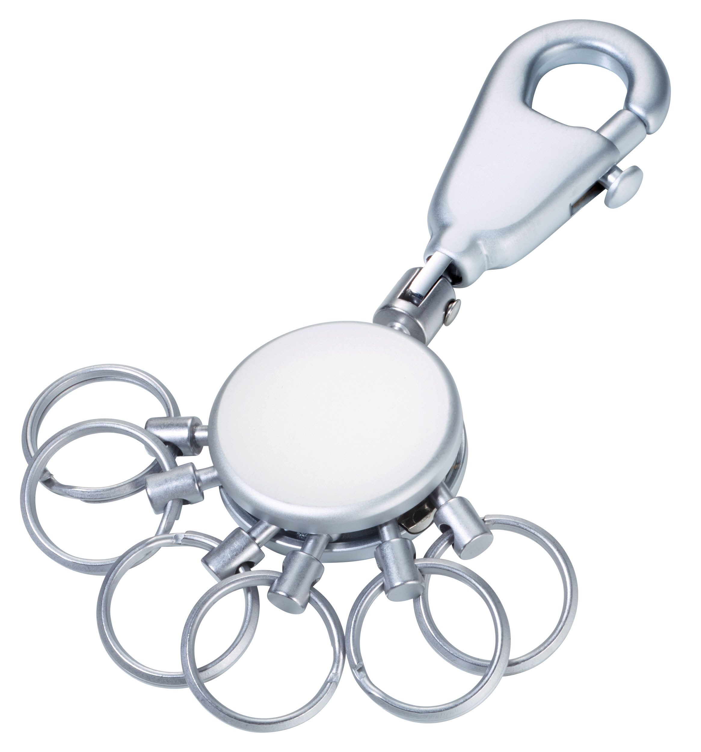 TROIKA Schlüsselanhänger PATENT mit Karabiner & 6 abnehmbaren Ringen, Metall Schlüsselorganizer, patentierter Schlüsselanhänger mit einzigartiger Funktion, in 3 Цвета(ов)