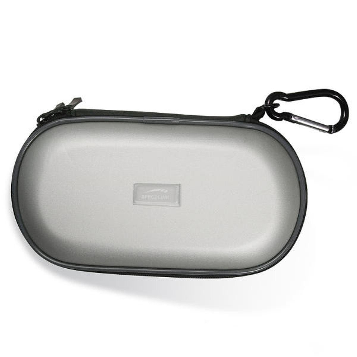 Speedlink Konsolen-Tasche Carry Case Hard-Case Tasche Bag Silber, Schutz-Hülle Karabiner Etui für Sony PSP Classic Fat Slim&Lite Street