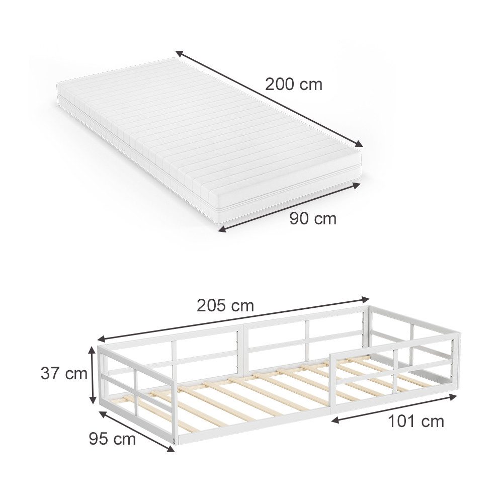 VitaliSpa® Kinderbett Minno, Weiß, 90x200 mit Matratze günstig online kaufen