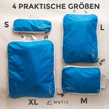 MNT10 Kofferorganizer Packtaschen recycelt mit Kompression S, M, L, XL, Packwürfel mit Schlaufe als Koffer-Organizer