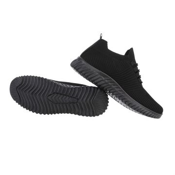 Ital-Design Herren Low-Top Freizeit Sneaker Flach Sneakers in Schwarz