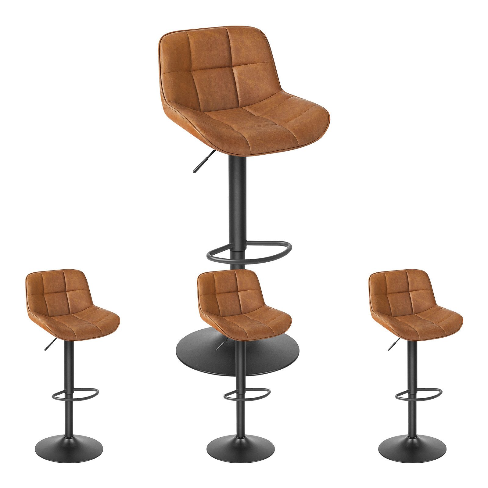 EUGAD Barhocker (1 St), Kunstleder höhenverstellbar 360° drehbar aus Metall günstig online kaufen