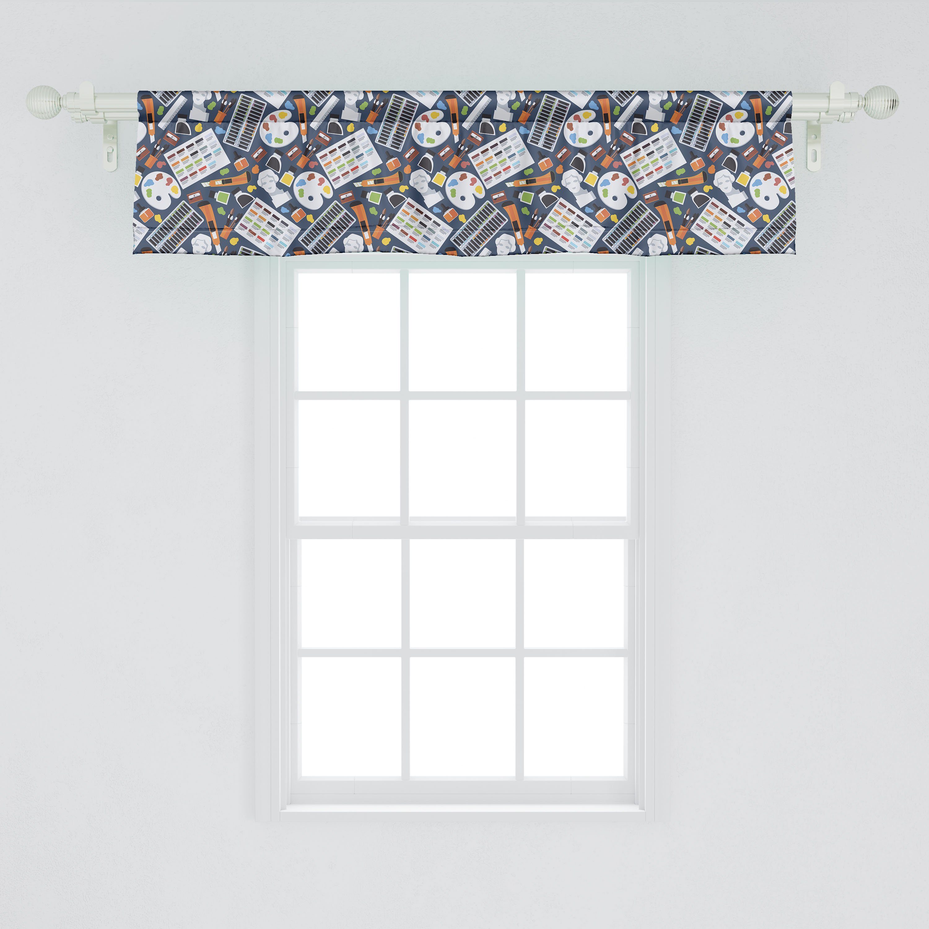 Schlafzimmer Volant Stangentasche, Abakuhaus, Microfaser, Küche für Dekor Künstler-Muster Scheibengardine Bunt Vorhang mit