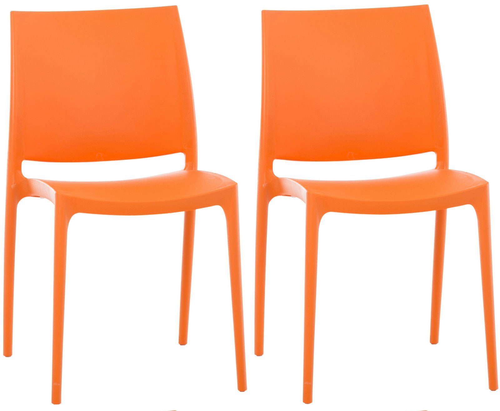 CLP Gartenstuhl Maya (2er Set), Outdoor, Kunststoff, stapelbar orange