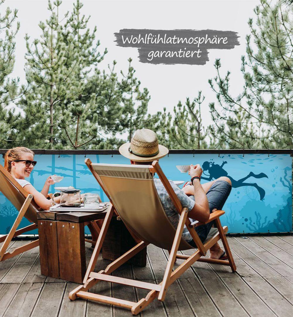 Thumbnail - MyMaxxi Sichtschutzelement Balkonbanner Meerestaucher Balkon Sichtschutz Garten, (Bambus grün)