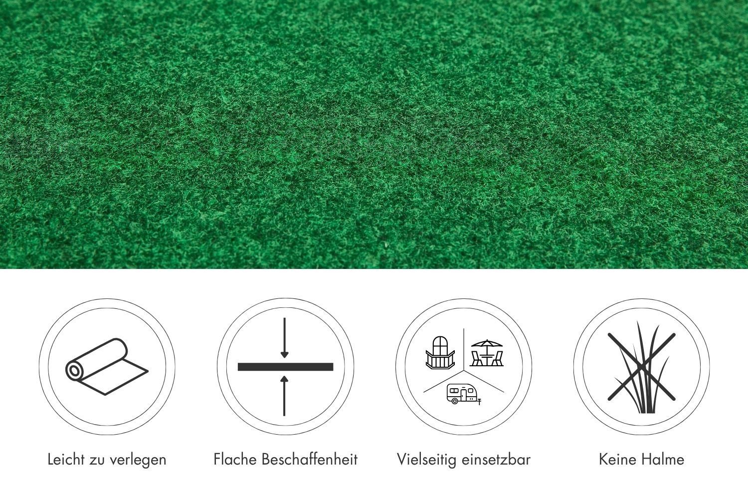 misento Kunstrasen Easy, rechteckig, Höhe: 4 mm, Rasenteppich für Balkon und Terrasse mit Drainage-Noppen