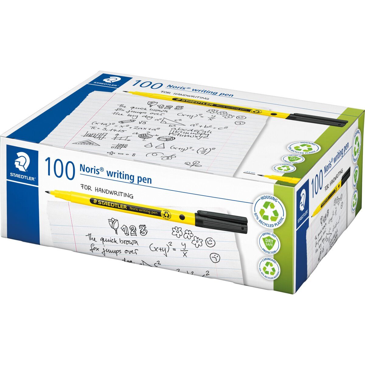 STAEDTLER Fineliner Noris writing pen schwarz Schulbox 100 Stück
