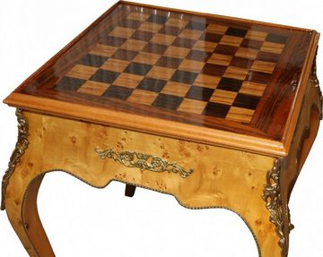Casa Padrino Gamingtisch Barock Spieltisch Schach / Backgammon Tisch Mahagoni L 60 x B 60 x H 71 cm - Möbel Antik Stil Barock