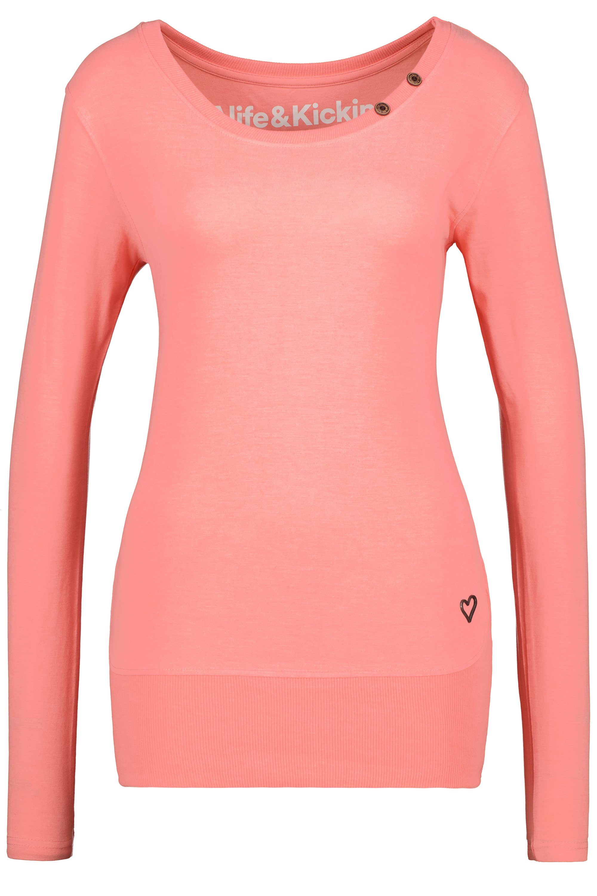 Langarmshirt ConnyAK Longsleeve A Langarmshirt, Damen Kickin melange Alife & Shirt peach