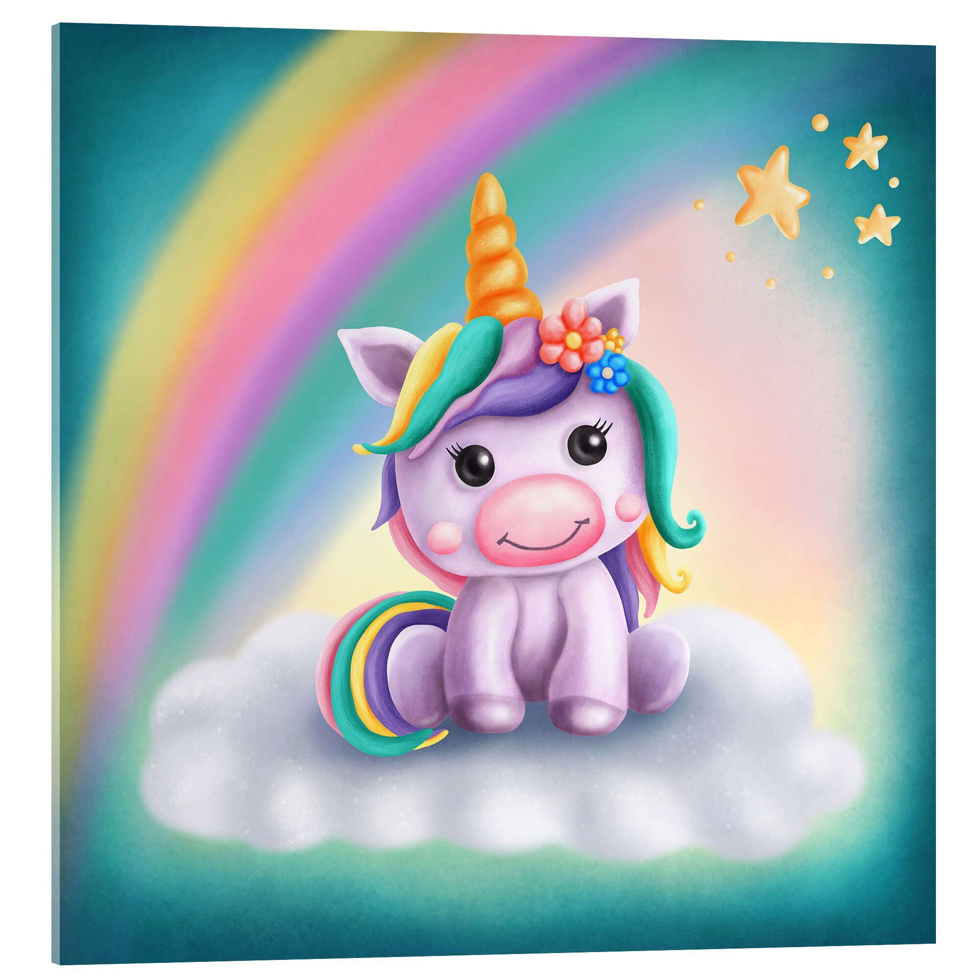 Posterlounge Wandbild Kleines Baby-Einhorn, Elena Schweitzer, erhältlich als Poster, Leinwandbild, Wandsticker oder Acrylglasbild