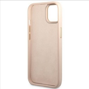 Guess Smartphone-Hülle Guess 4G Vintage Gold Logo Hülle Case für Apple iPhone 14 Plus Pink