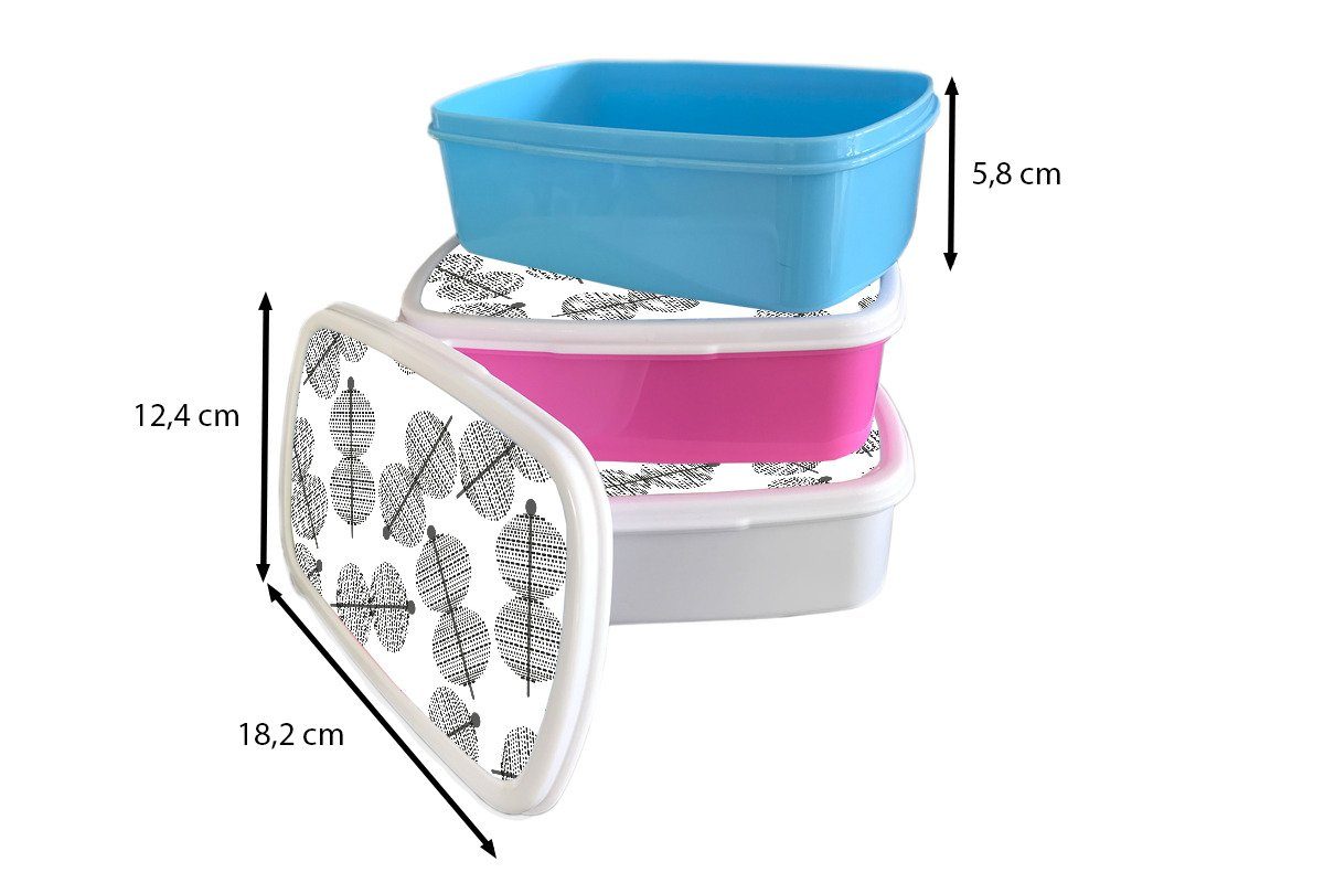 - Brotdose Lunchbox Laternen Brotbox Erwachsene, (2-tlg), Snackbox, Kunststoff, Mädchen, Kunststoff - für MuchoWow Lampen, Kinder, rosa Muster