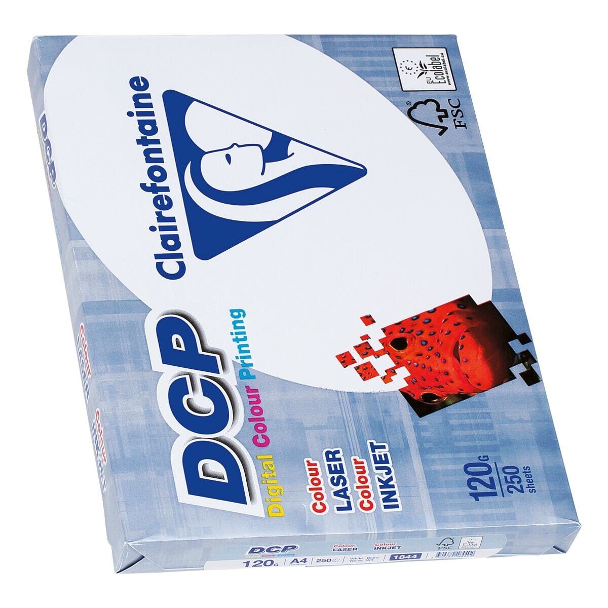 CLAIREFONTAINE Farblaser-Druckerpapier DCP, Format DIN A4, 120 g/m², 172 CIE, 250 Blatt
