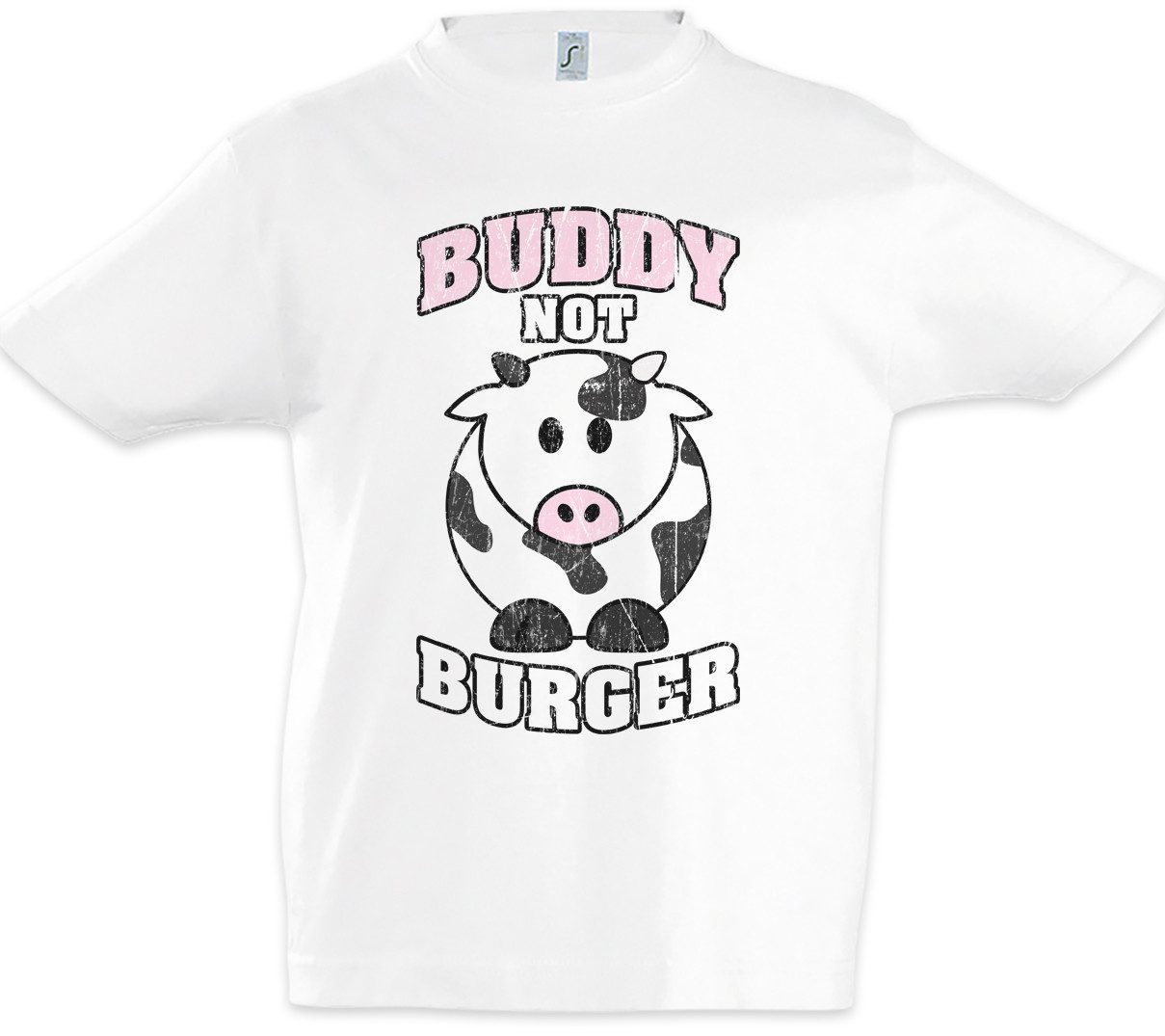 Print-Shirt Buddy Not Burger Kinder T-Shirt Vegan Vegetables Vegetarier Veganer