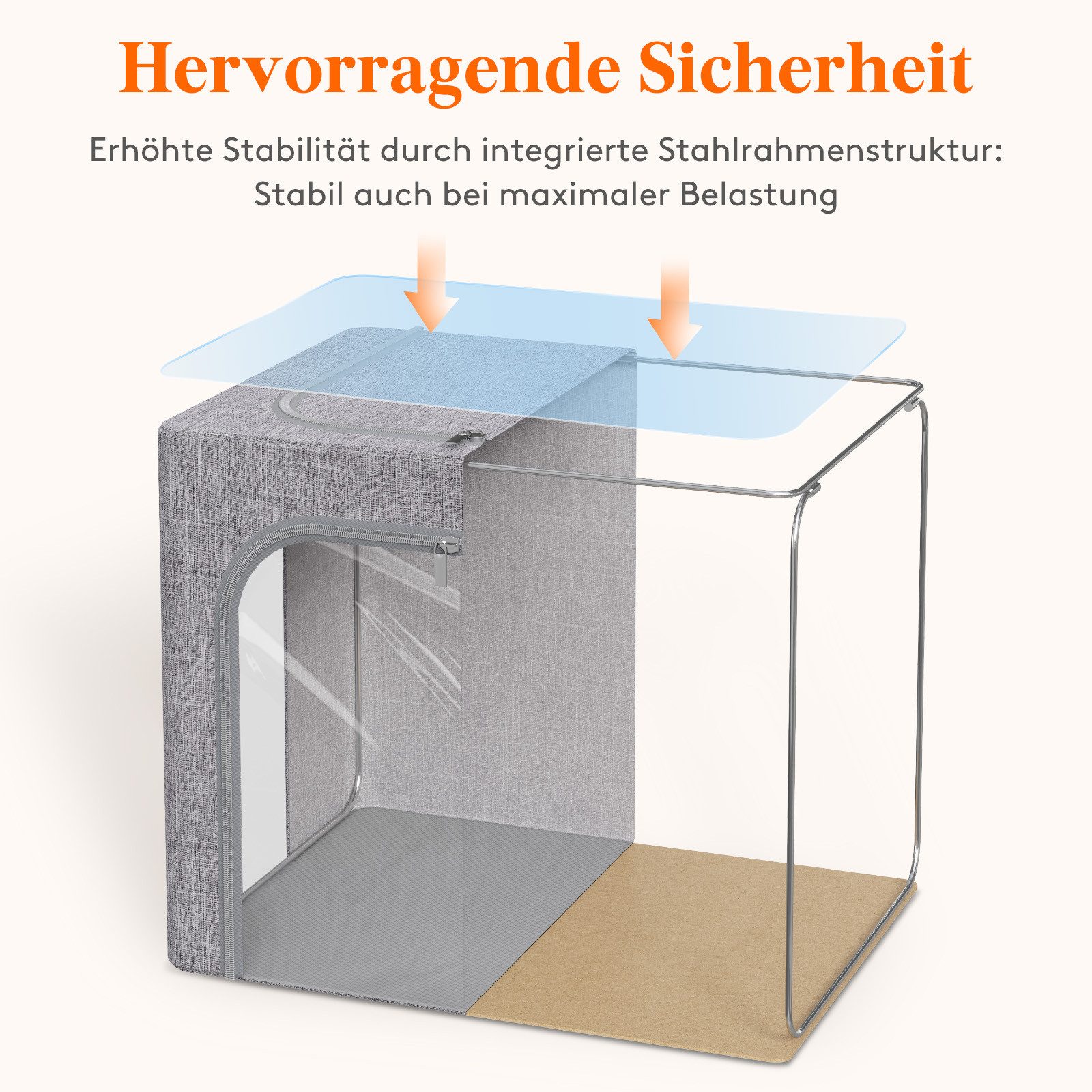 Lifewit Aufbewahrungsdose 40 L faltbare Kleiderbox, Metallrahmen, Griffen Sichtfenster Schrank. (Set, 3 St., 3-tlg, 4-tlg, 6-tlg), Einfache Montage, faltbar