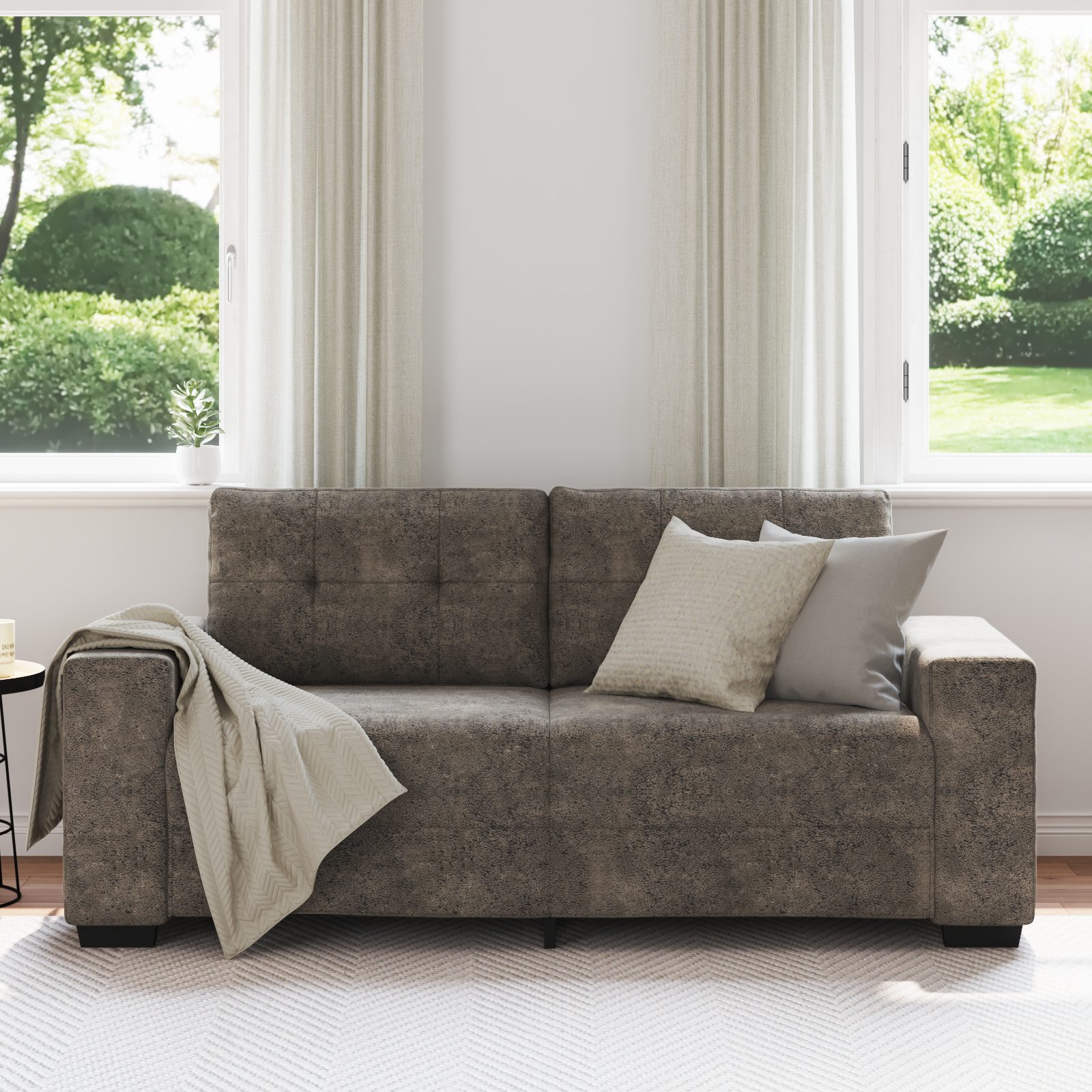 vidaXL Sofa Sofa 2-Sitzer Dunkelgrau 140 günstig online kaufen