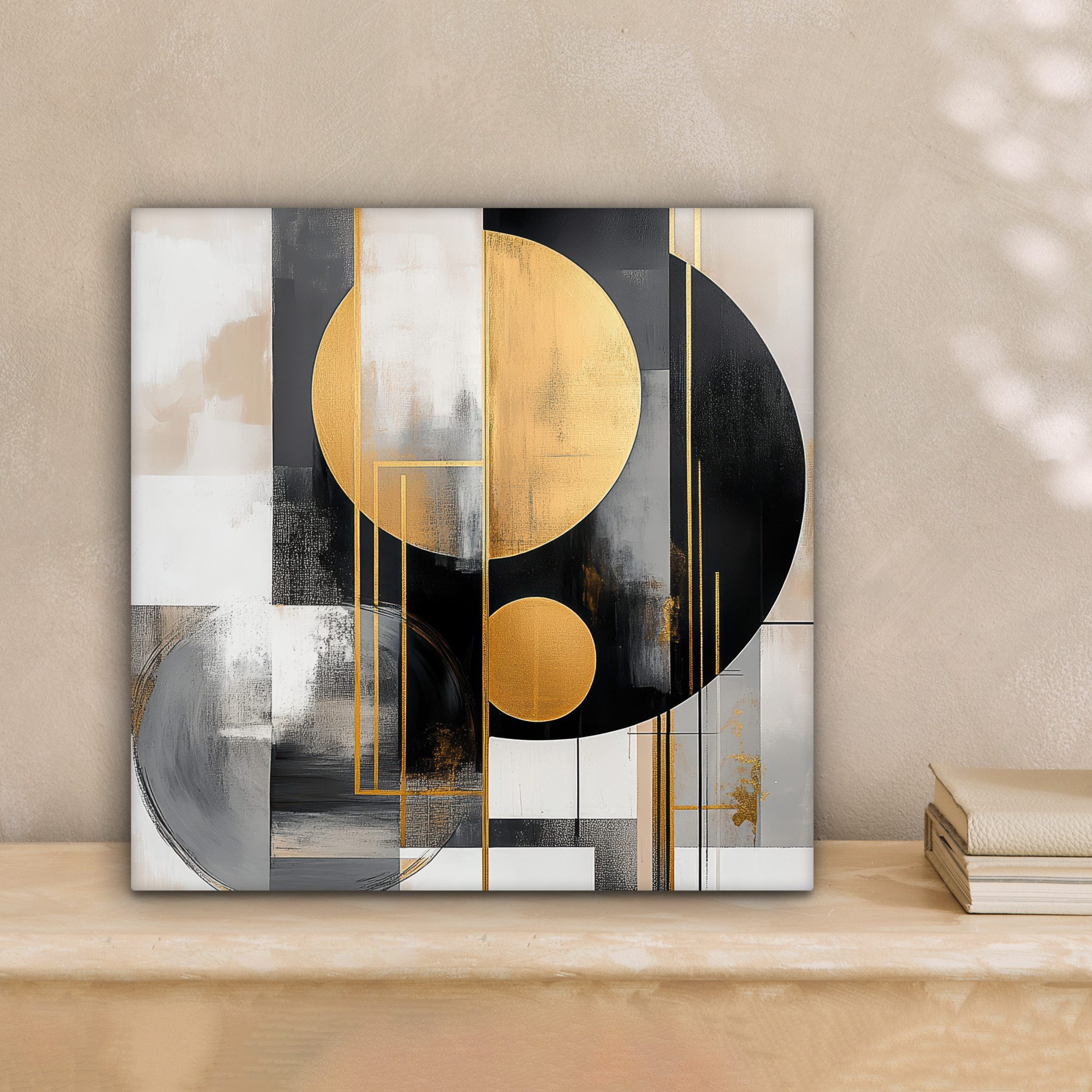 OneMillionCanvasses® Leinwandbild Abstrakt - Gold - Silber - Formen - Ästhe günstig online kaufen