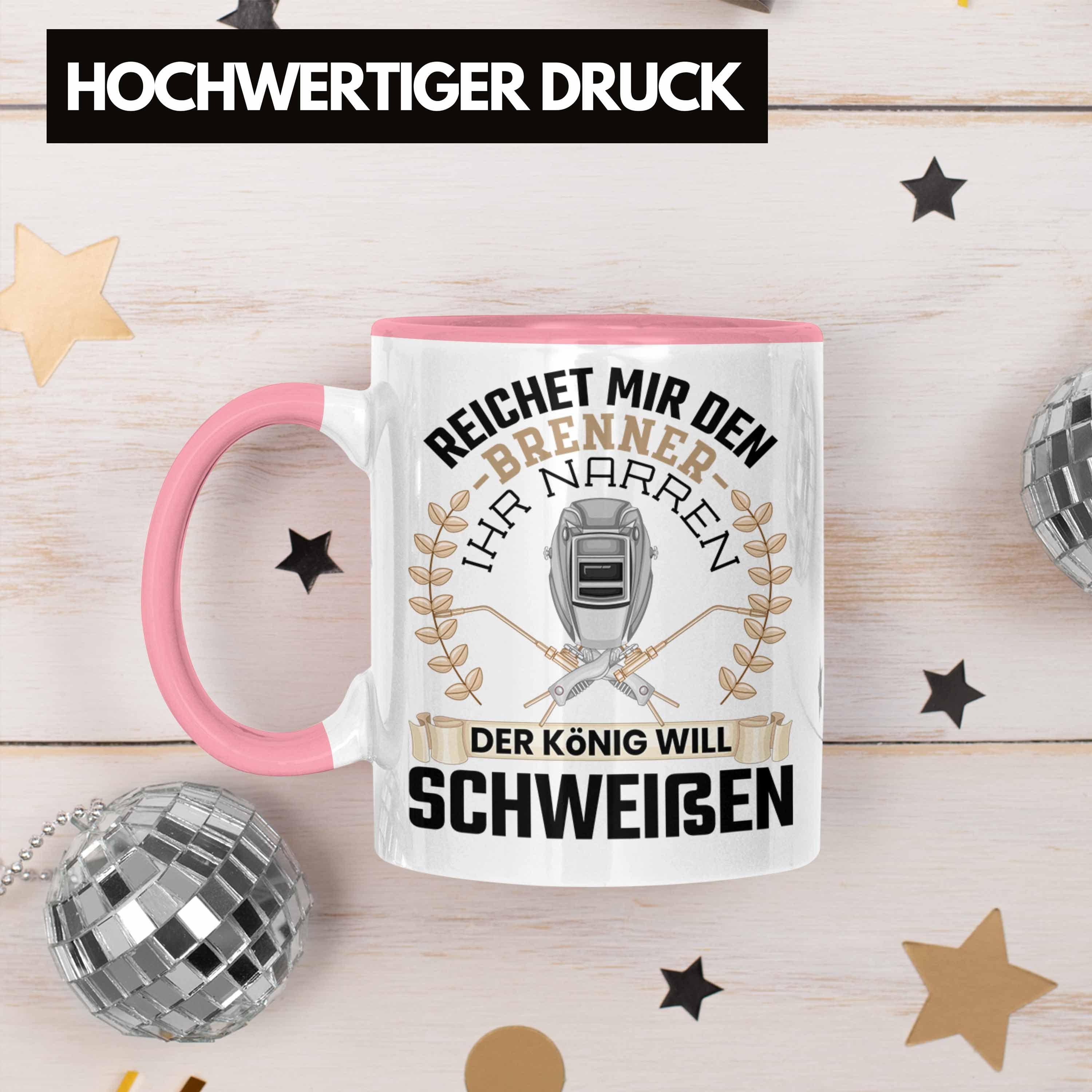 Trendation Tasse Schweißen Tasse Geschenk Rosa Lustig Männer für Sprüche Metallbau Schweißer