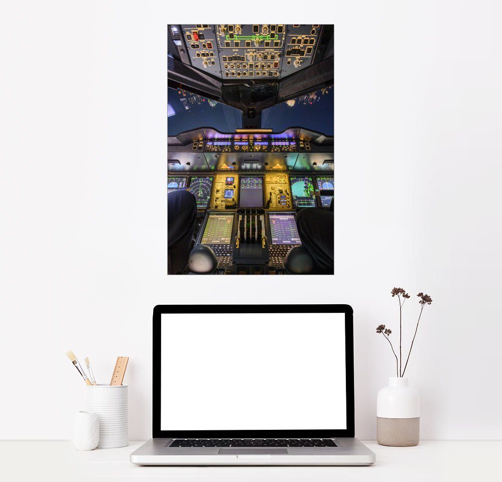Posterlounge Wandbild Airbus A380 Cockpit Bei Nacht Online Kaufen Otto