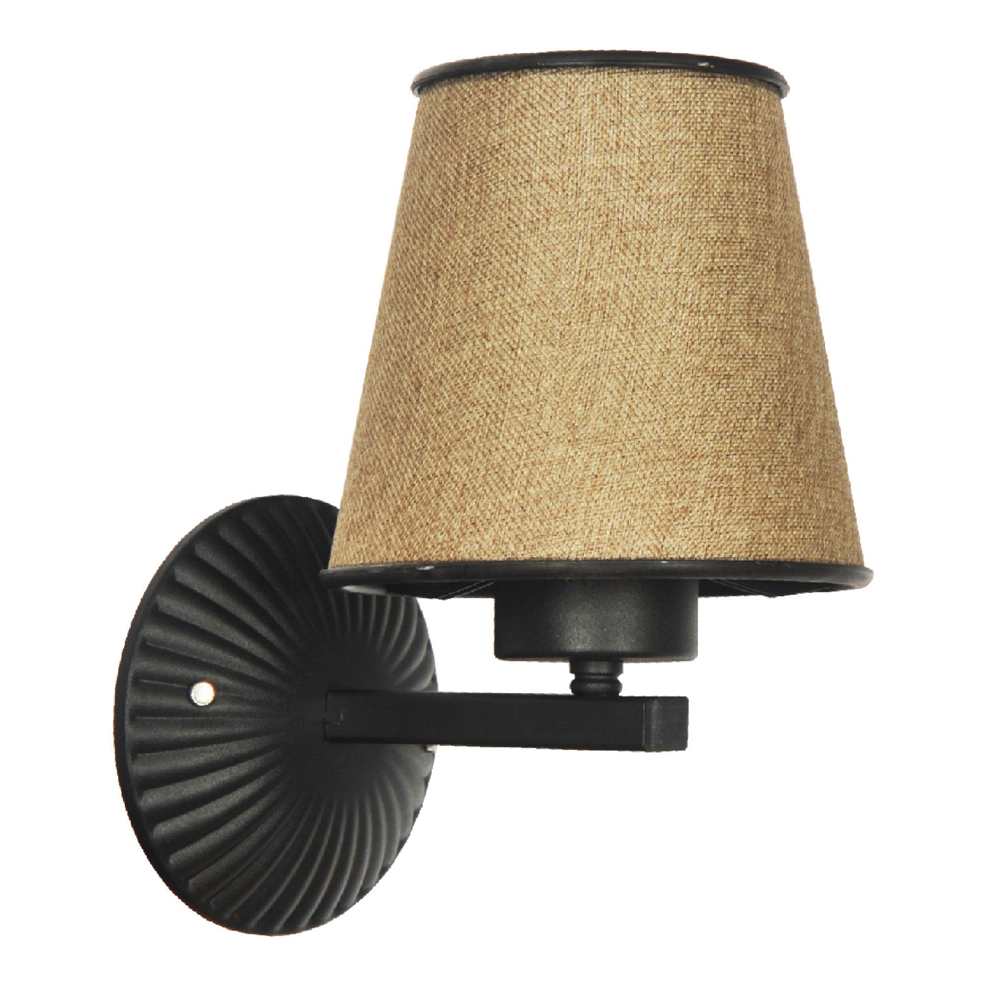 lux.pro Wandleuchte, ohne Leuchtmittel, »Bacup« Wandlampe 1 x E27 Metall Lampenschirm aus Stoff Braun-Beige