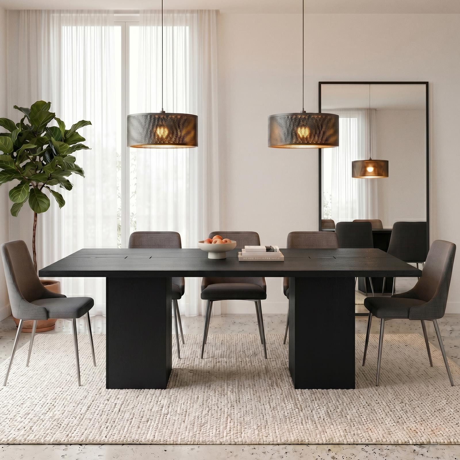 IDIMEX Esstisch MAHO, Esszimmertisch 200x100 cm aus massivem Mangoholz Schwarz