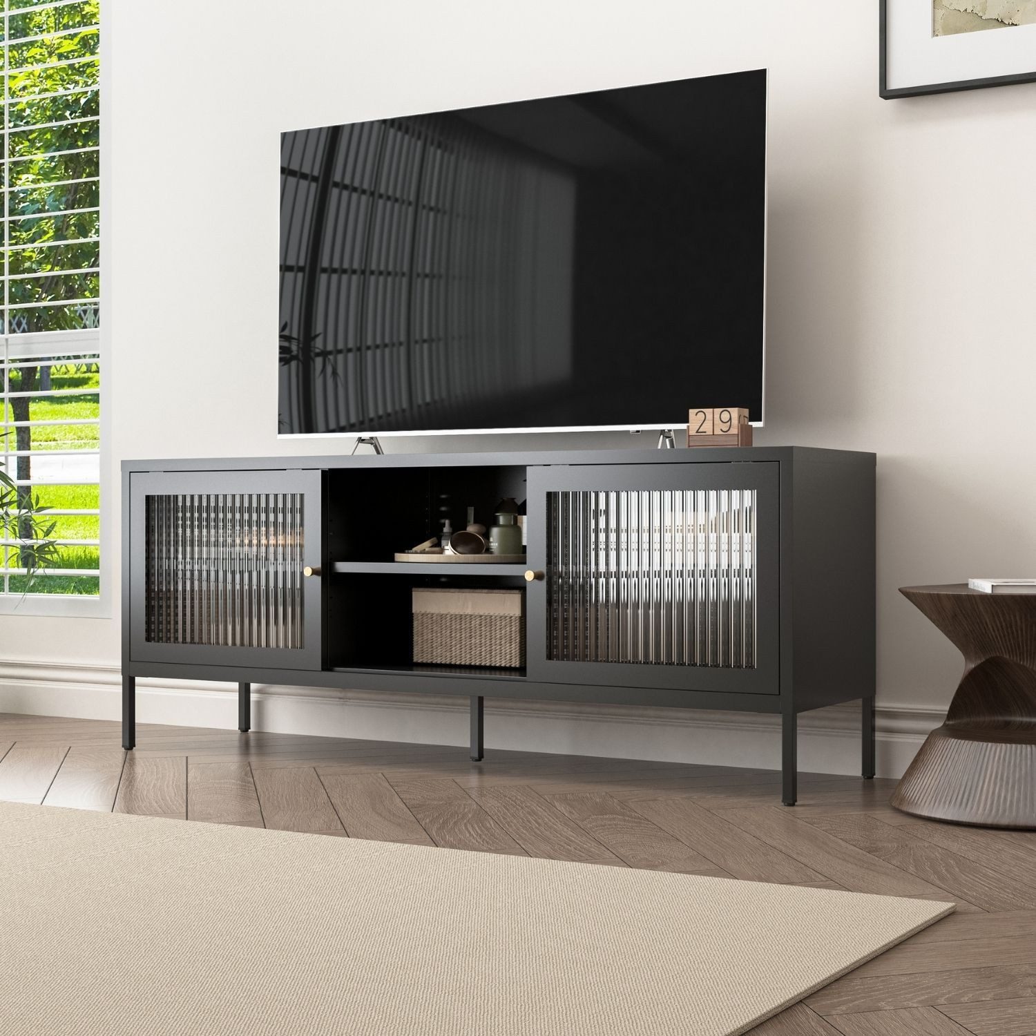 Coemo Sideboard TOKIO, Schwarz TV-Schrank Metall günstig online kaufen