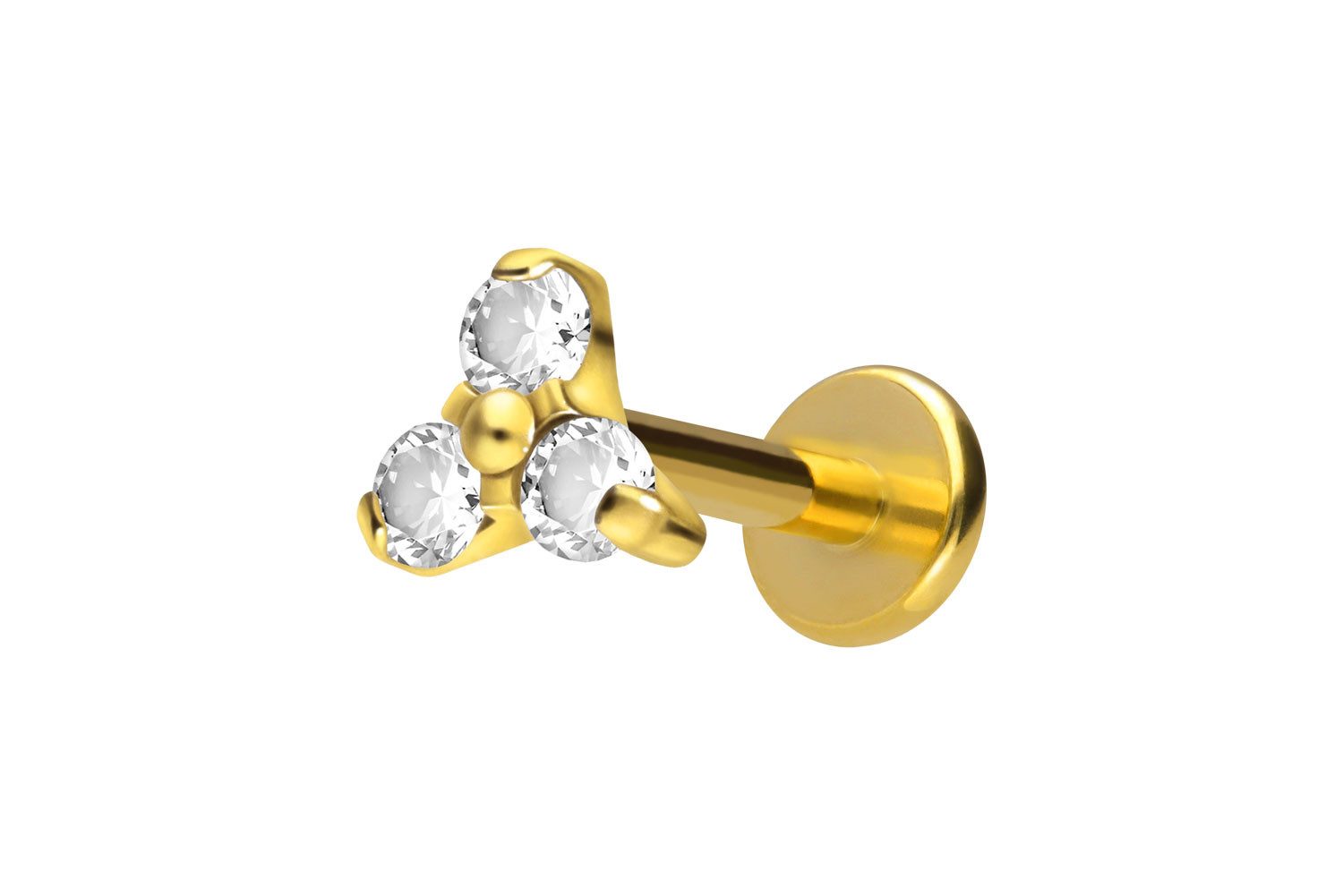 Piercing-Set Titan Labret mit Innengewinde KRISTALLBLUME