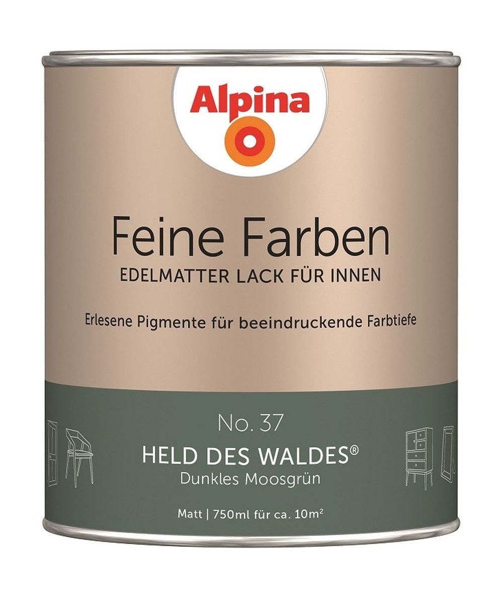 Alpina Lack Feine Farben Buntlack Held des Waldes matt 750ml, matt, 750 ml