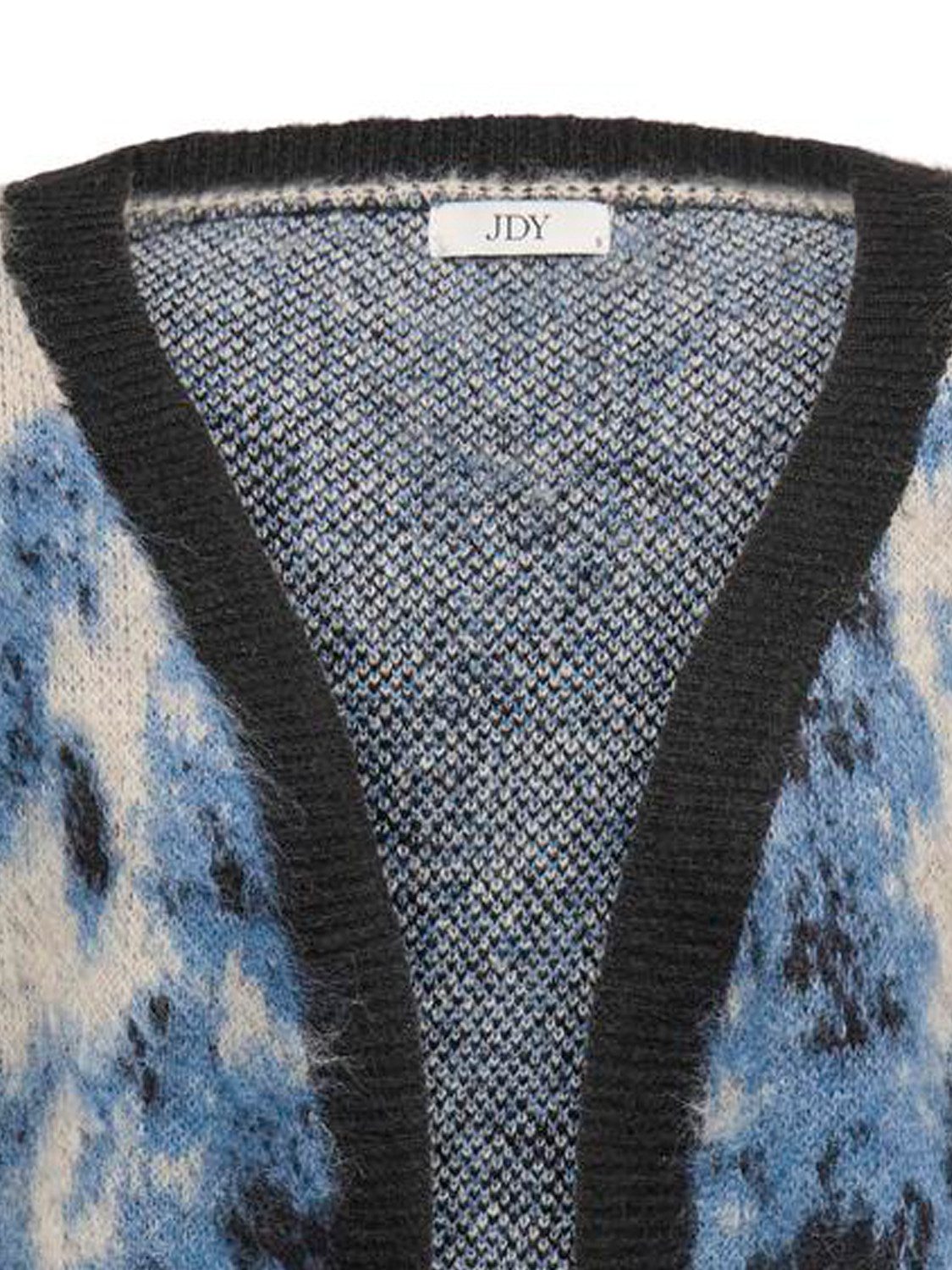JACQUELINE de YONG Cardigan Strickjacke V-Ausschnitt Langarm Tiefe Schultern JDYAVA LIFE L/S OPEN JACQ CARDIGAN KNT