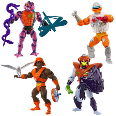 Mattel® Actionfigur Masters of the Universe Origins, Wave 12: Tung Lashor, MC Roboto, Hypno & Snake Armor Skeletor