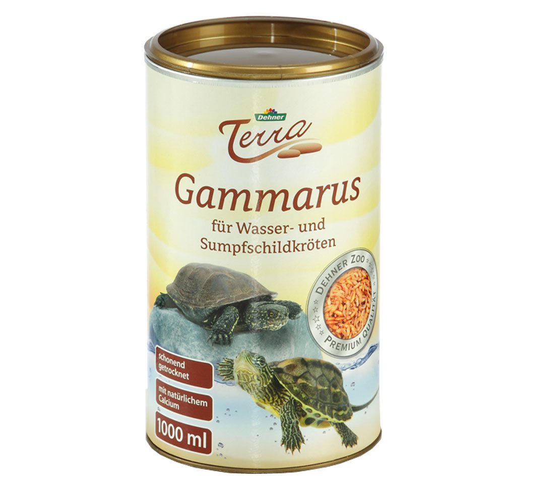 Dehner Terra Gammarus, Sumpfschildkröten / Wasserschildkröten Futter, 1 l, für: Schildkröte, aus ganzen Bachflohkrebsen
