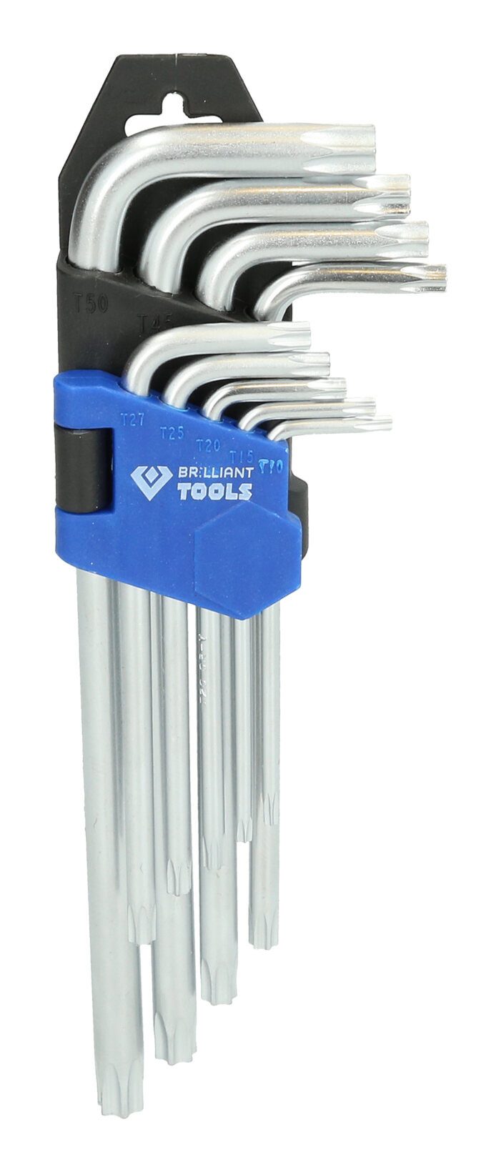 Brilliant Tools Stiftschlüssel (9 St), Winkelstiftschlüssel-Satz, 9-teilig, Torx-Profil, kurz