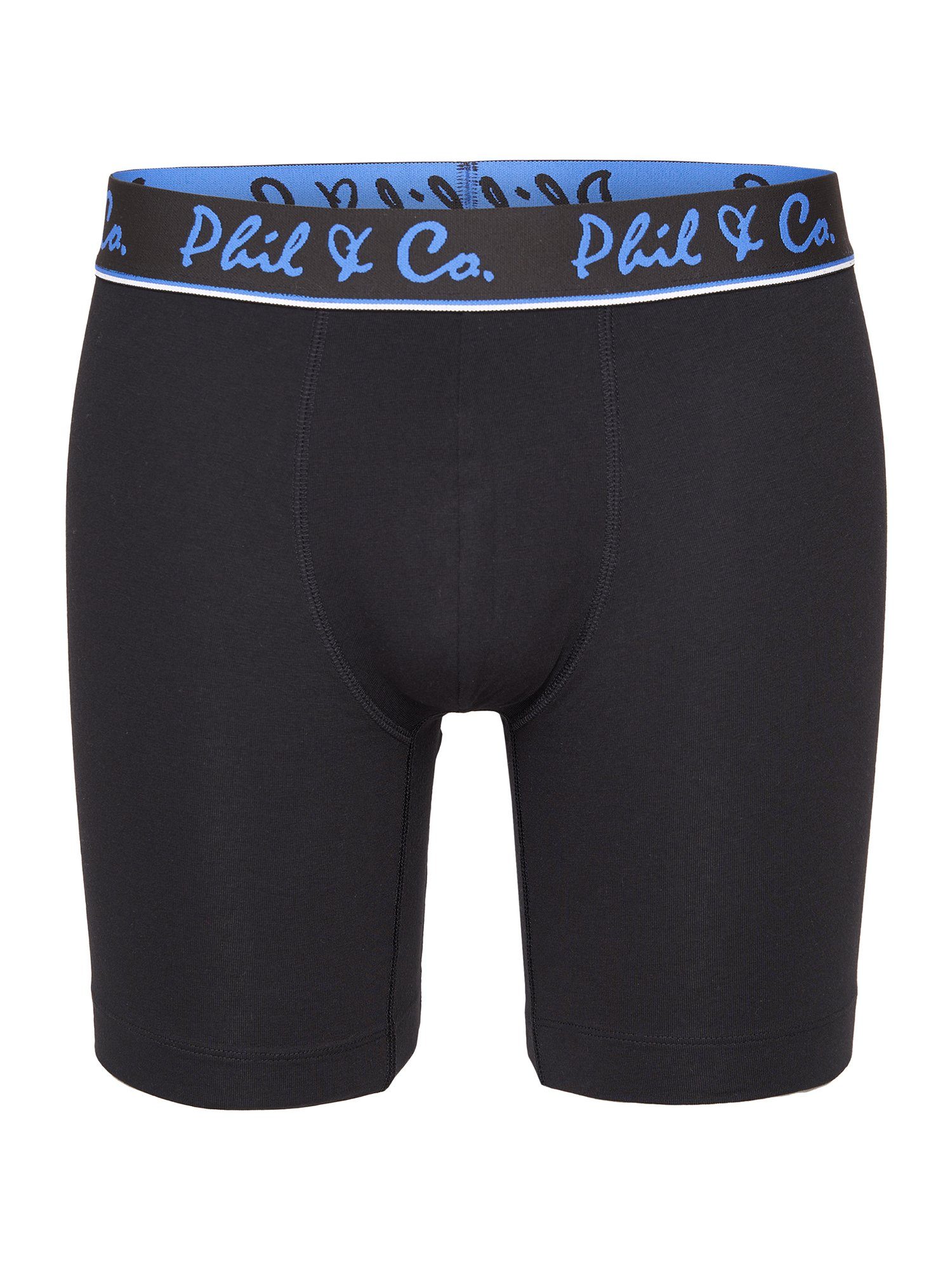Phil & Co. Langer Boxer Long Boxer Briefs - langes Bein - Jersey - ohne störendes Etikett (6-St) Retroshorts Boxershorts Multipack Mehrpack Baumwolle Herren 6-Pack
