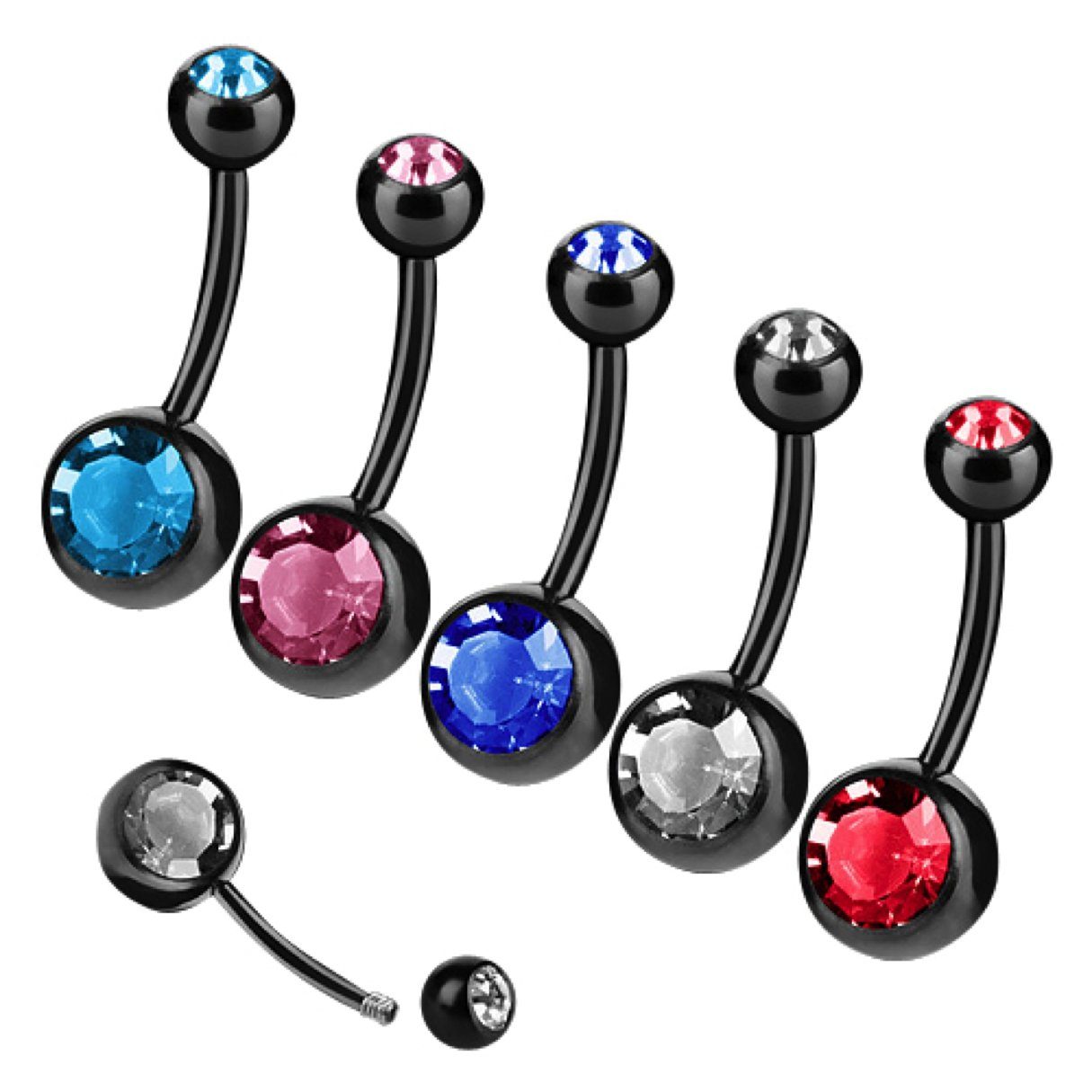 Taffstyle Bauchnabelpiercing Piercing Chirurgenstahl Zirkonia Doppel, günstig online kaufen
