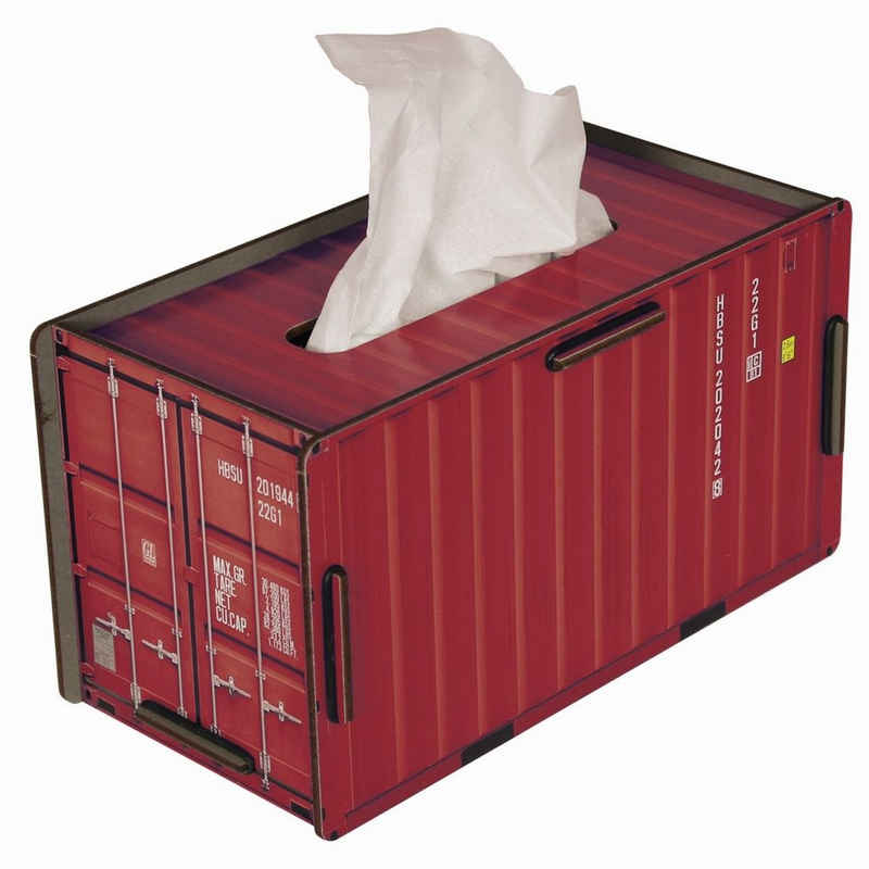 WERKHAUS® Dekokiste »Werkhaus - Tücherbox "Container" Rot CO1022 Kosmetiktücherbox Tissuebox«