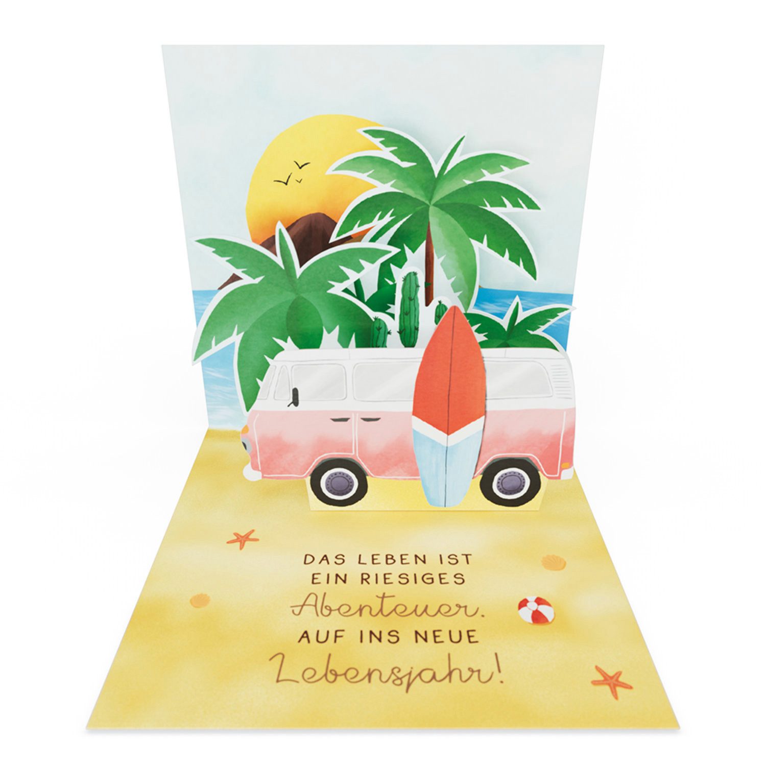 Grafik Werkstatt Glückwunschkarte Mini Pop-Up Karte Happy Birthday to you, 9 x 9 cm