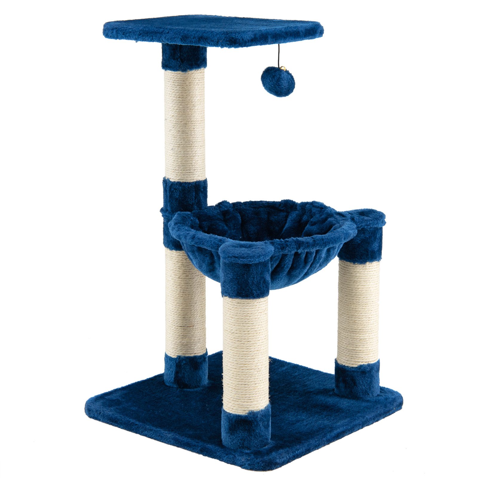 COSTWAY Kratzbaum Katzenbaum, Katzenmöbel, Kletterbaum,  mit Fellknäuel