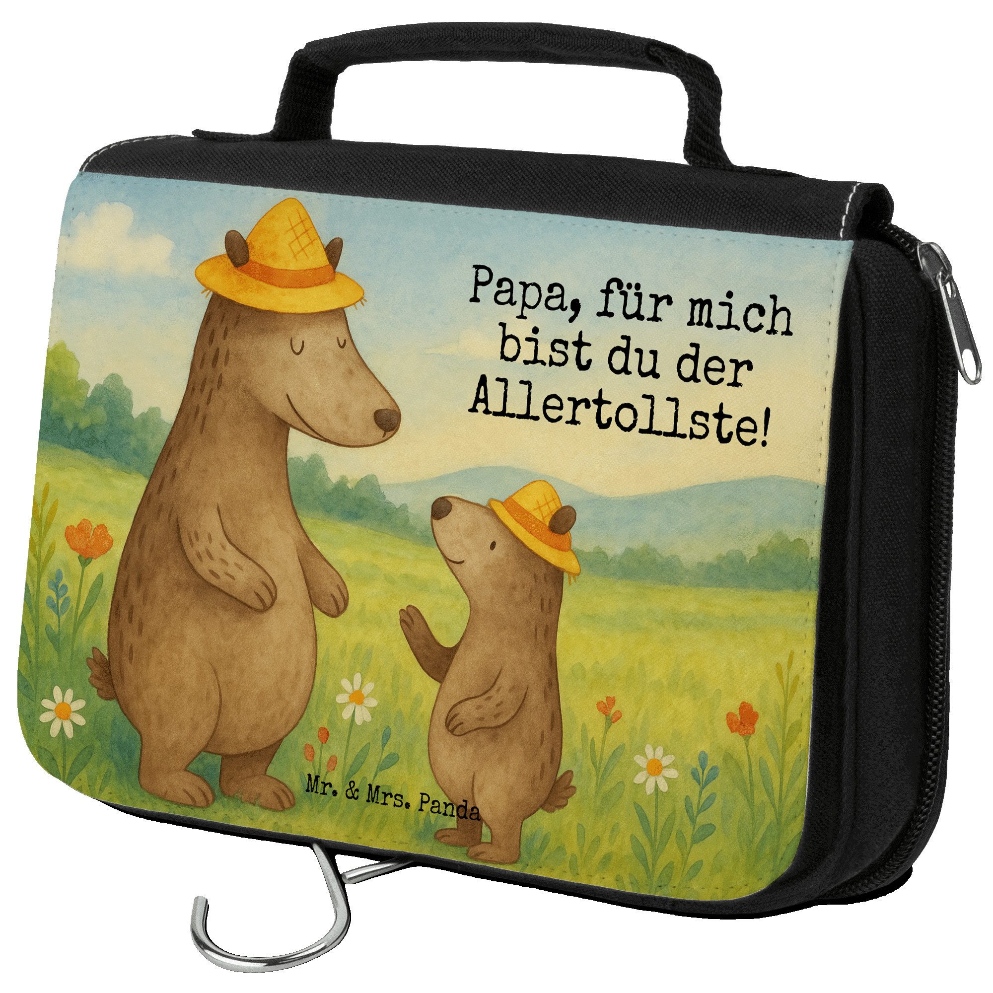 Kulturbeutel Bären mit Hut Design, badtasche, Weiß, Bär, Familie, Necessaire, dusc