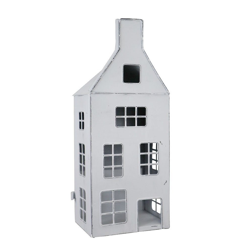 Grafelstein Kerzenlaterne Laterne MAISON weiß shabby chic Metallhaus zum Beleuchten H33cm Dekoha