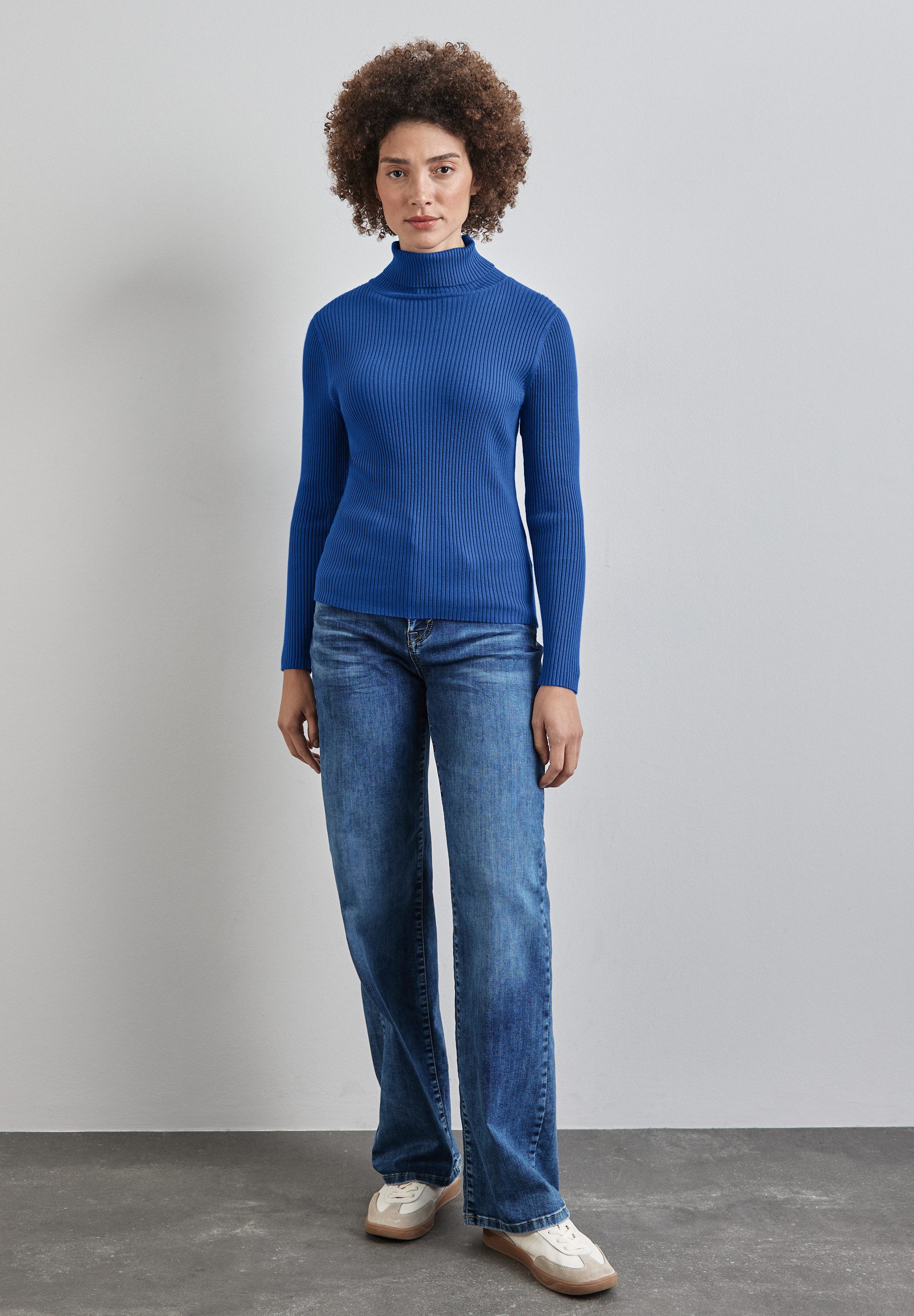 STREET ONE Rollkragenpullover mit Rippstrick-Struktur