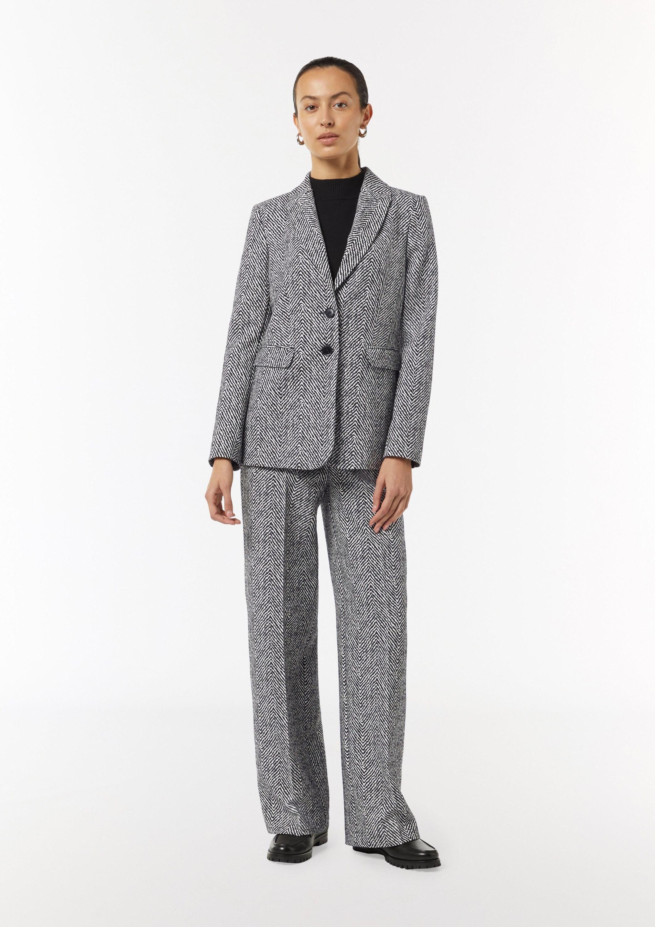 comma Chinos Hose Jacquard-Hose mit Wide Leg