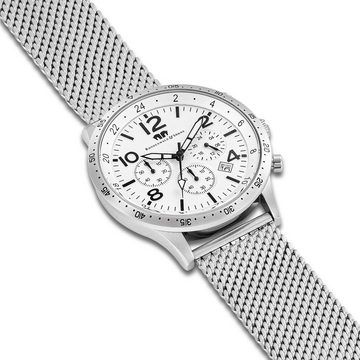 Rhodenwald & Söhne Chronograph Flight Captain silber, mit Edelstahl-Armband