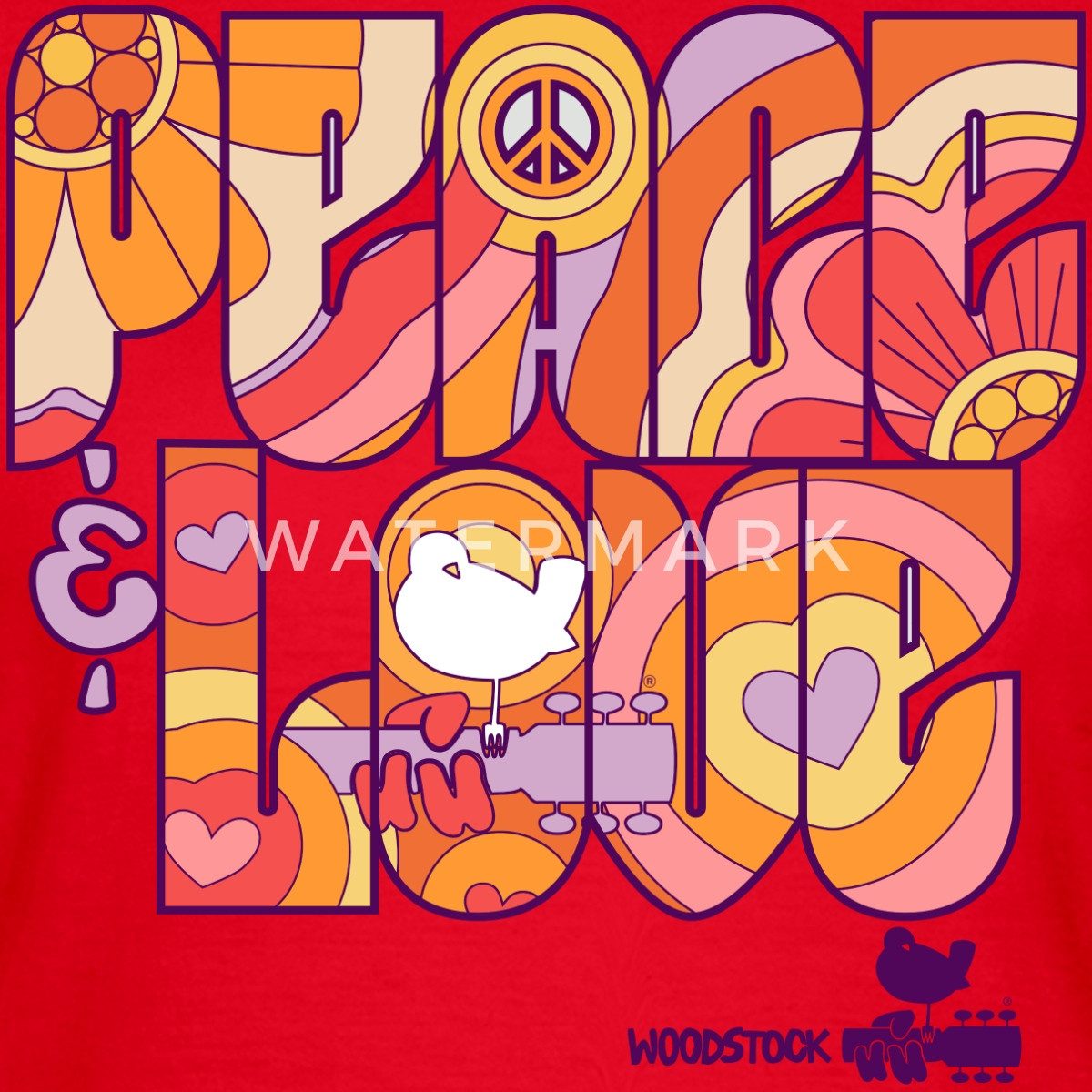 Spreadshirt T-Shirt Woodstock Peace Love Hippie Design Frauen T-Shirt (1-tl günstig online kaufen