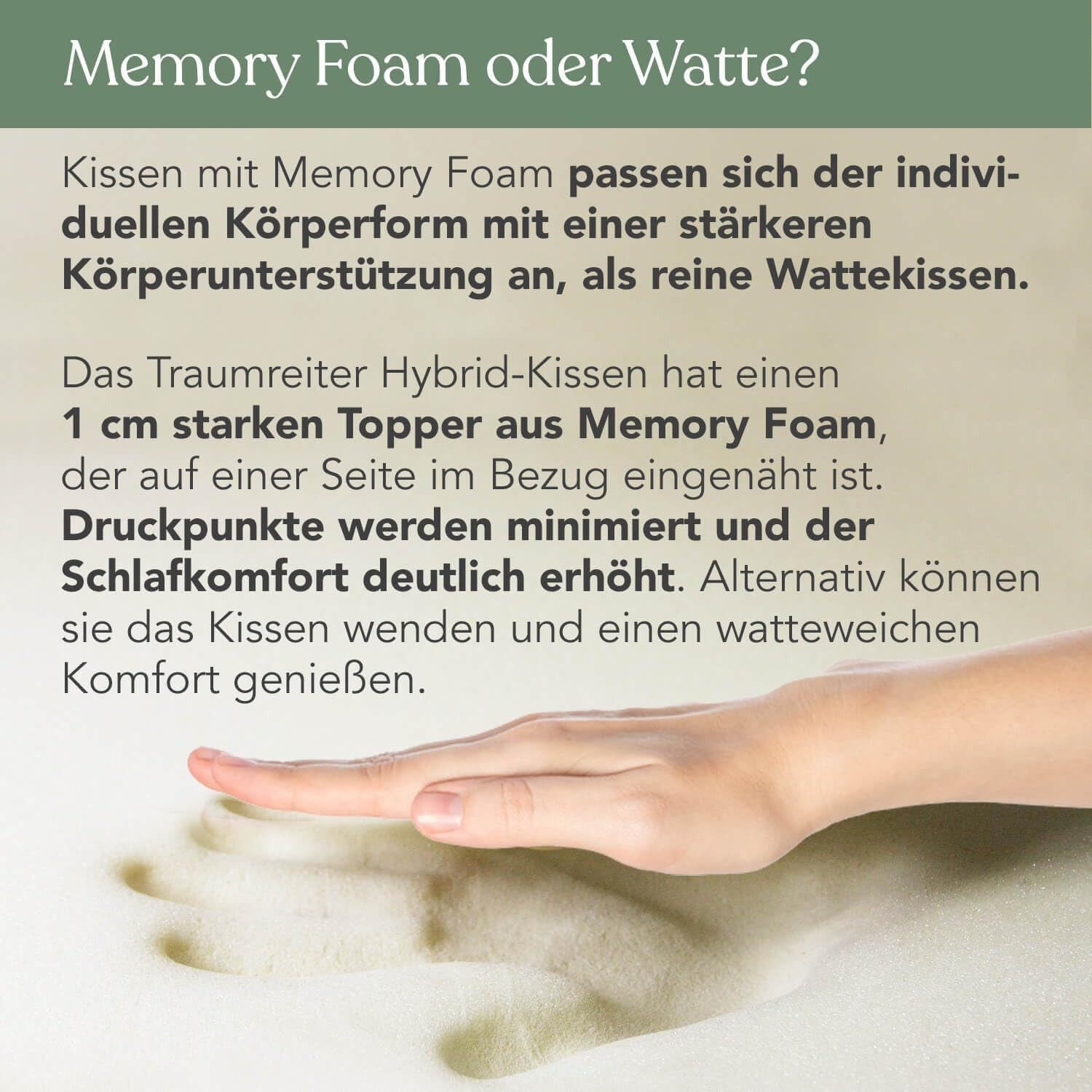Traumreiter Seitenschläferkissen J Visco Seitenschläferkissen mit Memory Foam Support – Bild 4 von 5
